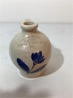 Northwood Pottery Jug with Flower, N.H.