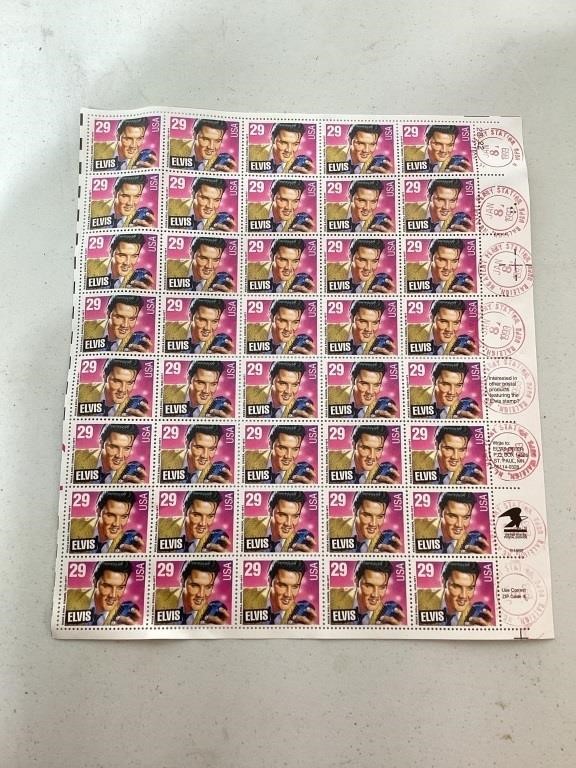 Elvis Presley Sheet Of Stamps