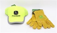 Cowhide Leather John Deere Gloves & Hat