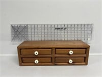 Small 4 drawer and Lip edge ruler
