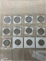 (12) Susan B Anthony Dollar coins