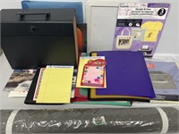 Yoga mat, notepads, folders, and more