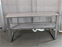 Contemporary Wood and Marble Console Table Silver
