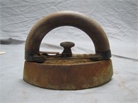 Antique Sad Iron W/Removable Wooden Handle