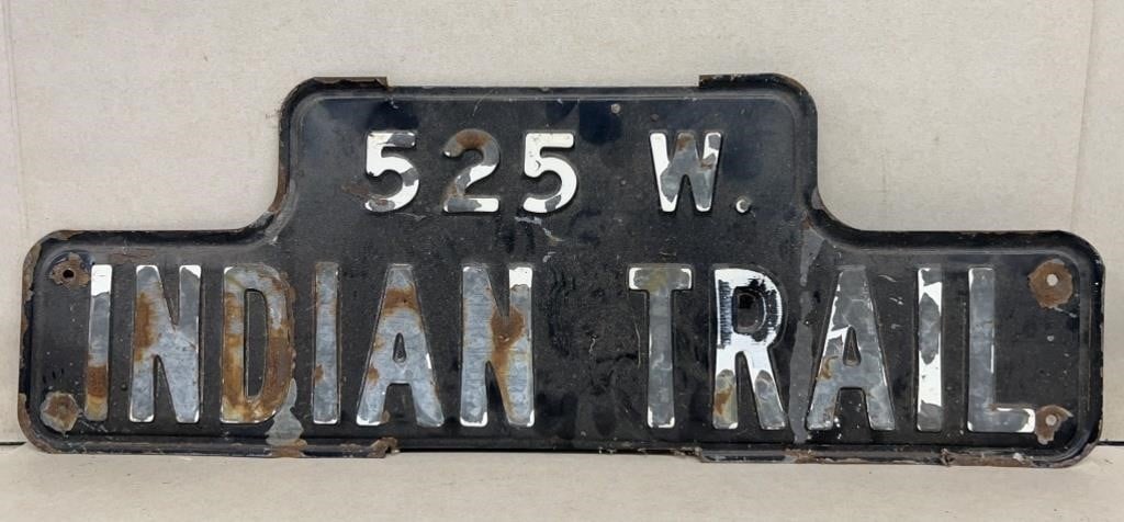 Indian Trail metal sign