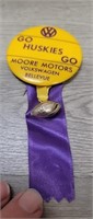 Go Huskies Go Moore Motors VW Button w/ Ribbon