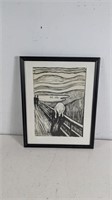 Framed print of  iconic painting "The Scream"