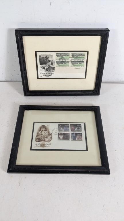 (2) Framed Commemorative Postage Stamps