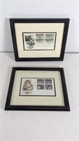 (2) Framed Commemorative Postage Stamps
