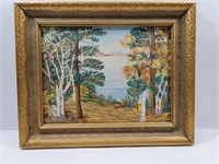 Original Painting Landscape Unsigned 13.5 x 16.5"