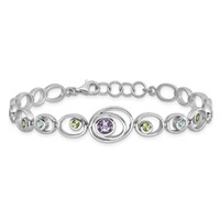 Sterling Silver Multi Gemstone Bracelet