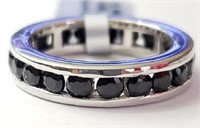925 Sterling Silver 2.30 cts Black Spinel Ring