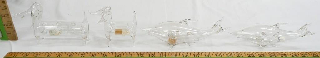 Clear Glass Dogs and Dolphins CCC