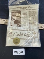 Pete Rose Certified Autograph & Piece of his bat