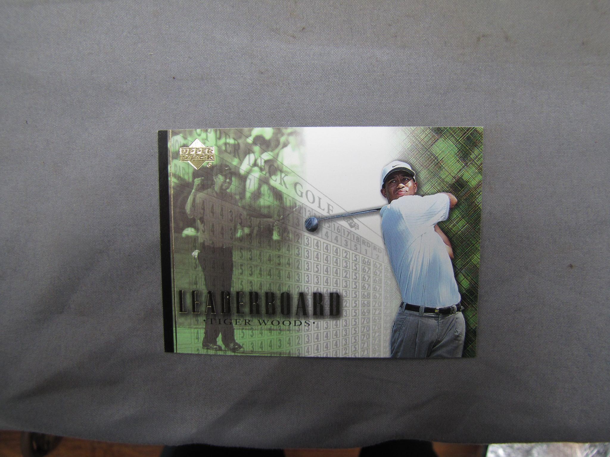 2001 Upper Deck Tiger Woods Leaderboard Golf Card
