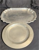 Wilton Armetale platter and pewter plate