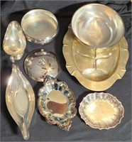 Silverplate and metal serving mixed lot