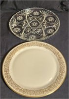 Lenox Serving Plate and Crystal Serving Plate