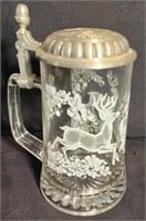 Glass Deer Stein Made in Germany