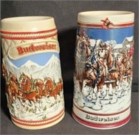 Budqeiser collectable steins from 1985 and 1989