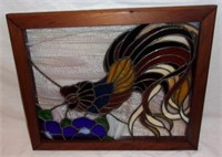 Vintage stained glass panel w/ rooster.