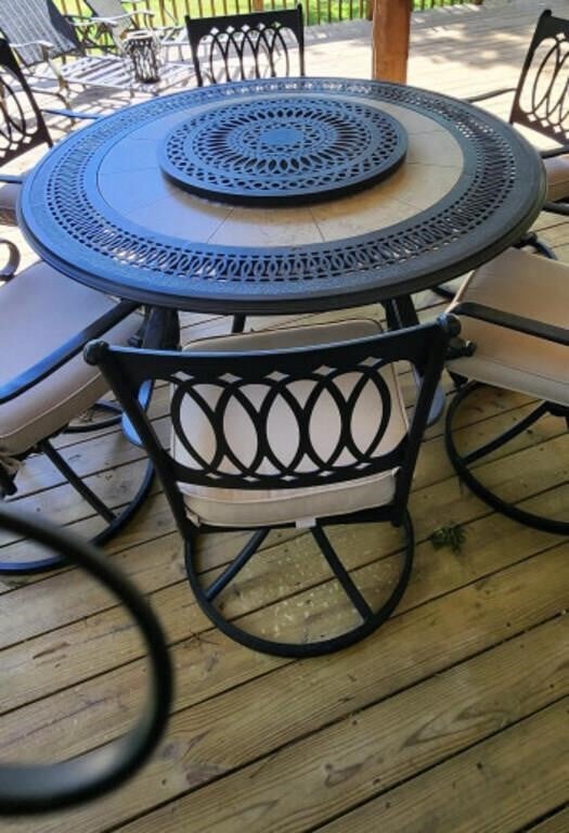 Metal Patio Set with swivel/ rocking chairs
