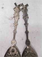 Pair Unique Vintage Windmill Spoons w/ Ornate