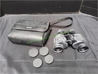 Bushnell Powerview Binoculars w/Leather Carry Case