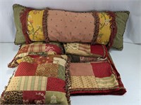 (2)  Vintage Patchwork Pillow & Blanket Set
