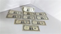 (10) $1 Silver Certificates