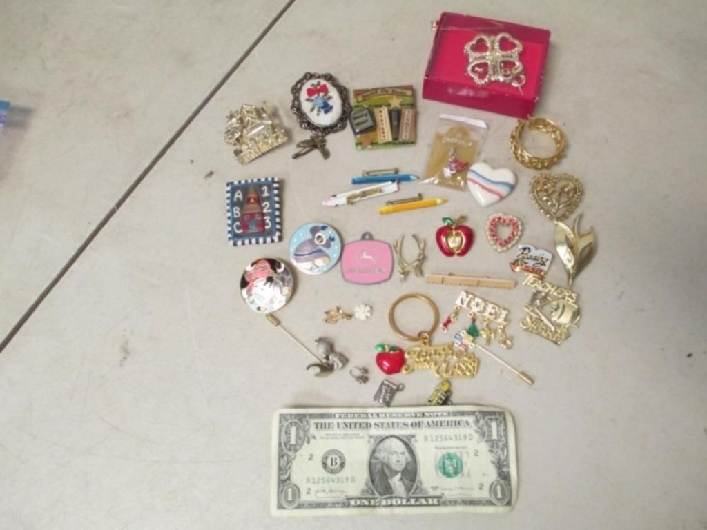 Lot of Assorted Pins and Charms