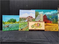 (4) Handcrafted Paintings