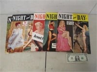 Lot of 5  1950's Era "NIGHT and DAY" Magazines