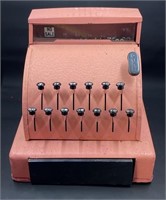 Tin Toy Pink Cash Register with Funny Money