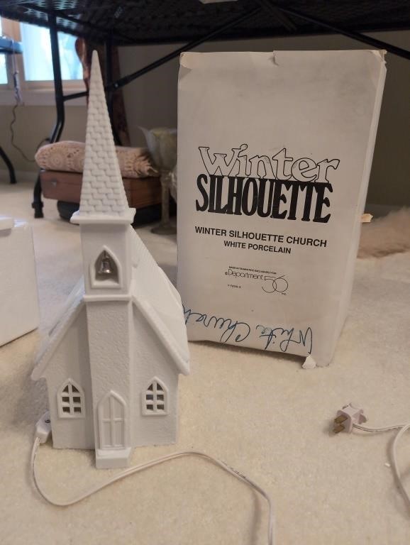 Dept 56 Winter Silhouette Church  steeple needs