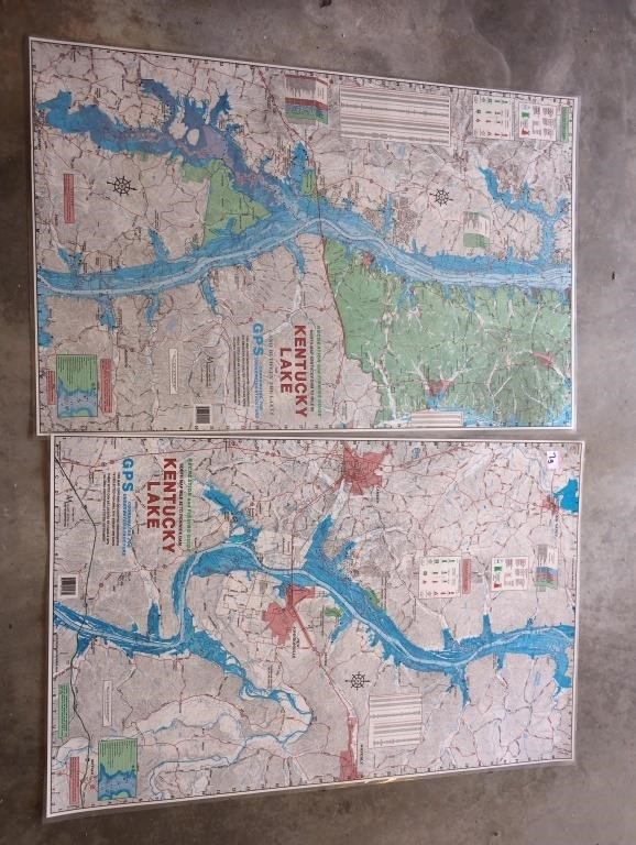 2 Kentucky Lake maps laminated
