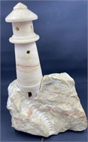 Natural Stone Lighthouse Lamp