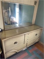 Vintage heavy duty dresser with mirror set