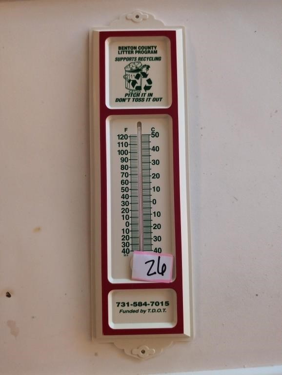 Plastic Benton County Thermometer