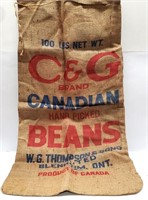 Vintage Bean Sack Burlap Strong Colors