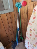 Brooms, cobweb sweeper, dustpan,etc