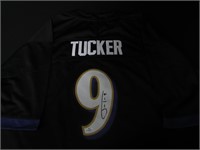 Justin Tucker signed football jersey COA