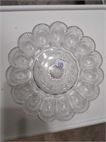 Vintage LE Smith glass egg plate