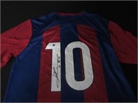 Leo Messi signed soccer jersey COA