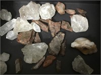 Lot OF Quartz Red & Clear Crystal Chunks