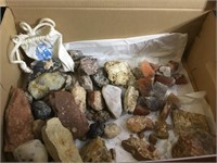 Box Of Assorted Stone Specimens Crystals Etc