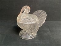 Vintage Glass Turkey Candy Jar