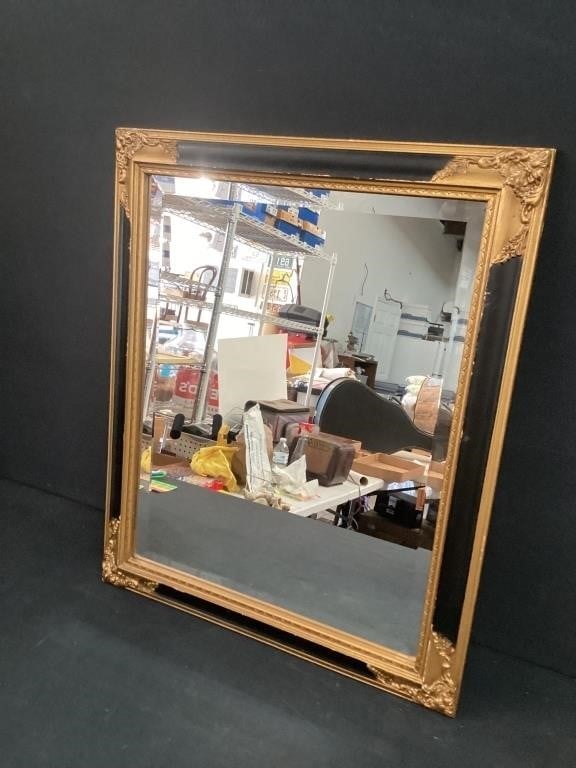 Gold Gilt Mirror With Beveled Glass