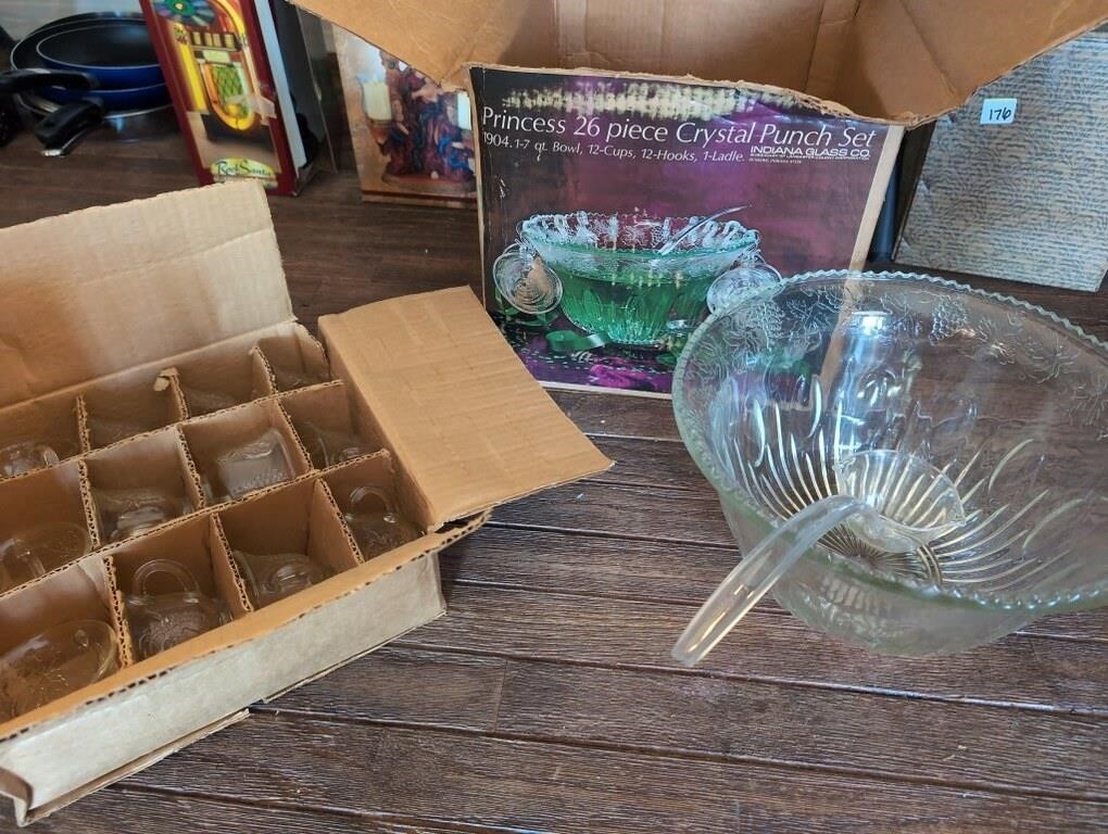 Vintage Indiana Glass Princess crystal punch set