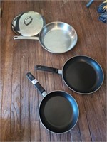 2 TFal pans and 1 stainless Command pan w lid